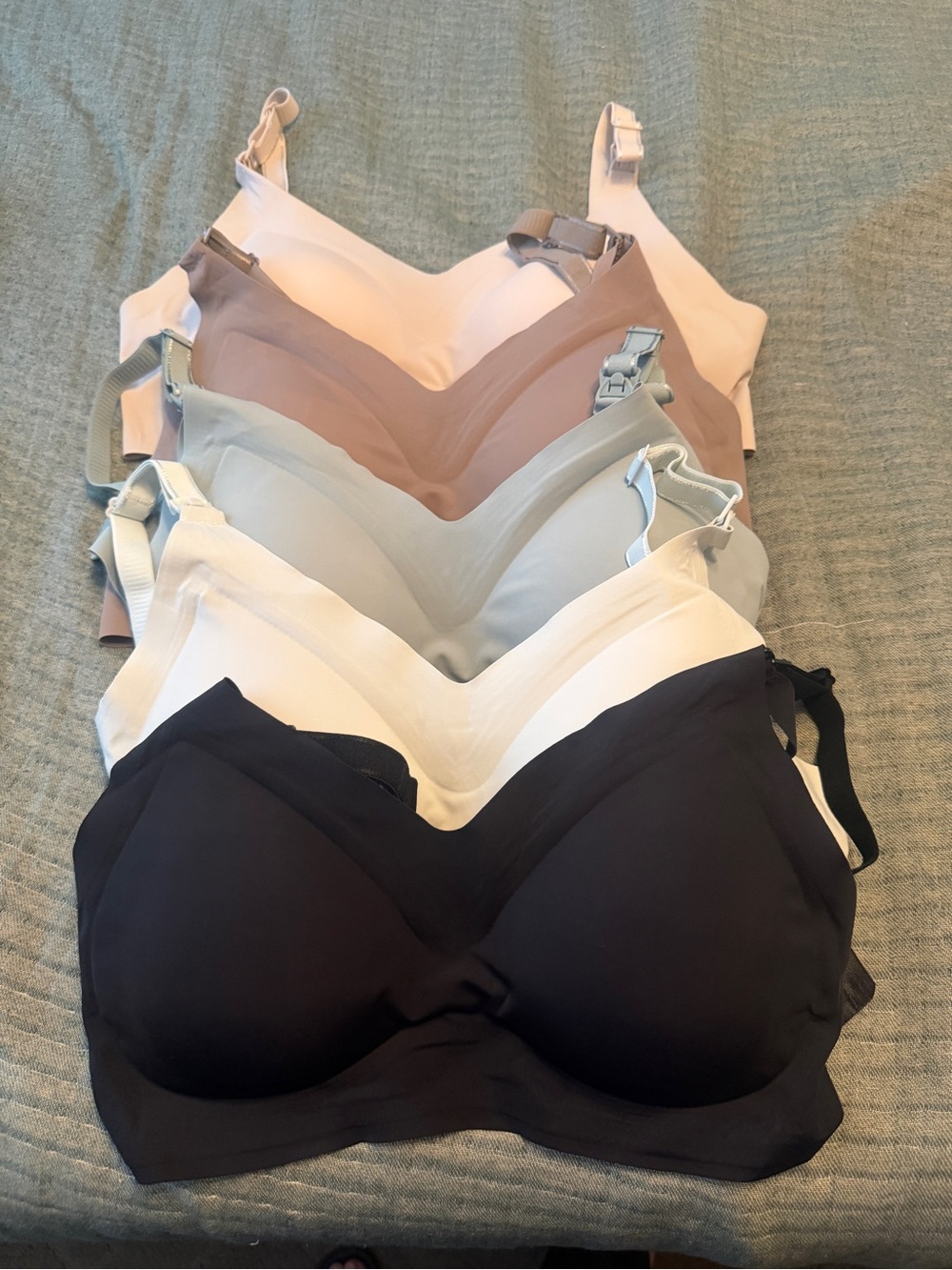 Wireless Everyday Comfort Bra — 5-Pack (Black, White, Cream, Gray, Mauve)